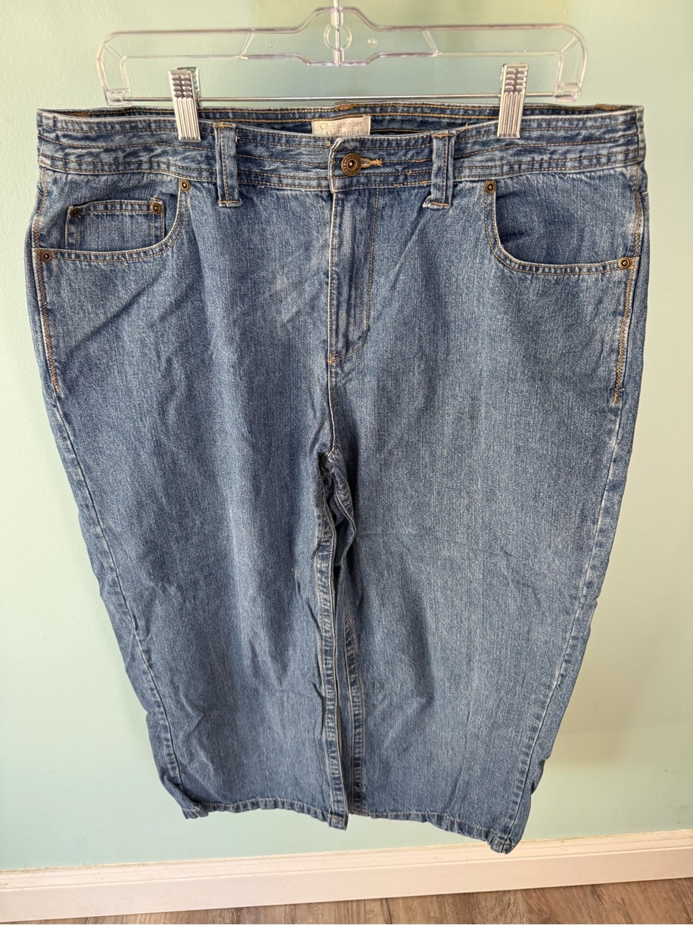 Christopher & Banks Light Blue High-Rise Denim Capris Size 16